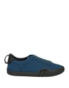 Giorgio Armani Man Sneakers Blue Size 8 Textile Fibers, Leather