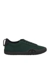 Giorgio Armani Man Sneakers Green Size 9 Textile Fibers, Leather In Green