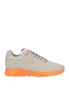 Giorgio Armani Man Sneakers Grey Size 9 Textile Fibers, Leather In Grey