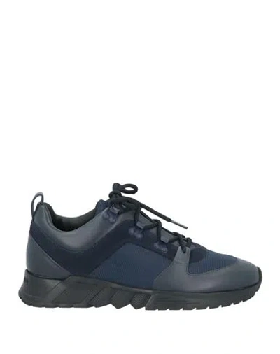 Giorgio Armani Man Sneakers Midnight Blue Size 9 Calfskin