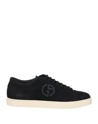 GIORGIO ARMANI GIORGIO ARMANI MAN SNEAKERS MIDNIGHT BLUE SIZE 9 GOAT SKIN