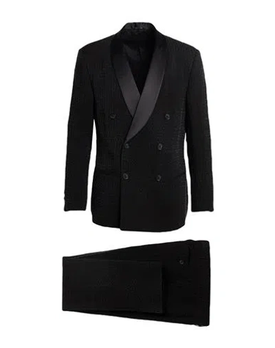 Giorgio Armani Man Suit Black Size 40 Cupro, Silk