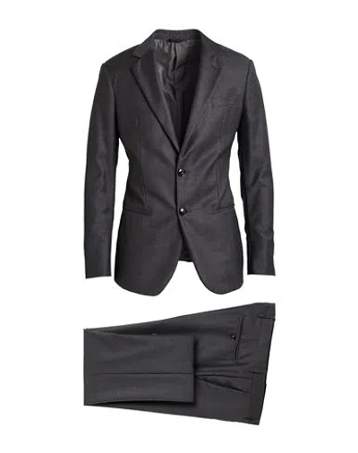 Giorgio Armani Man Suit Grey Size 36 Virgin Wool In Black
