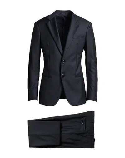 Giorgio Armani Man Suit Midnight Blue Size 44 Virgin Wool, Cashmere In Black
