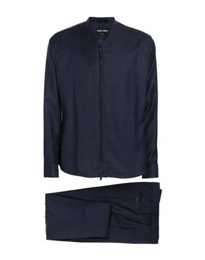 Giorgio Armani Man Suit Navy Blue Size 40 Wool, Silk, Linen