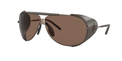 Giorgio Armani Mann Sunglass Ar6139q In Dark Brown
