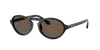 Giorgio Armani Black Acetate Sunglasses In Dark Brown
