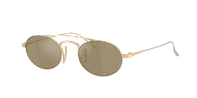 Giorgio Armani Man Sunglasses Ar6161t In Clear Mirror Real Yellow Gold