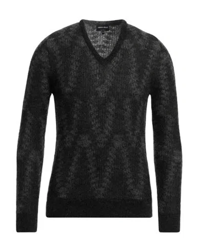 Giorgio Armani Man Sweater Black Size 42 Mohair Wool, Polyamide, Wool