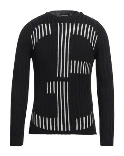 Giorgio Armani Man Sweater Black Size 44 Cotton, Silk