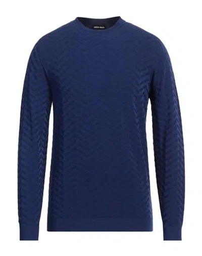 Giorgio Armani Man Sweater Blue Size 50 Viscose, Polyester