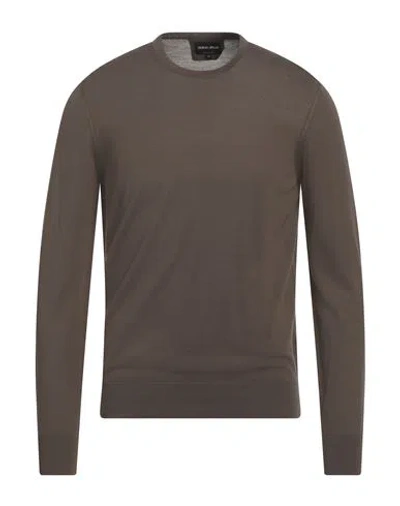 Giorgio Armani Man Sweater Brown Size 44 Virgin Wool