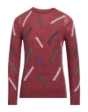 Giorgio Armani Man Sweater Burgundy Size 46 Alpaca Wool, Mohair Wool, Polyamide, Elastane In Red