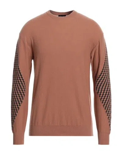 Giorgio Armani Man Sweater Camel Size 46 Cashmere In Beige
