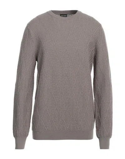 Giorgio Armani Man Sweater Taupe Size 46 Virgin Wool, Cashmere In Grey