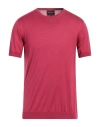 Giorgio Armani Man Sweater Garnet Size 46 Silk, Cotton In Red