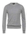 Giorgio Armani Man Sweater Grey Size 46 Silk, Cashmere, Linen, Polyamide In Gray