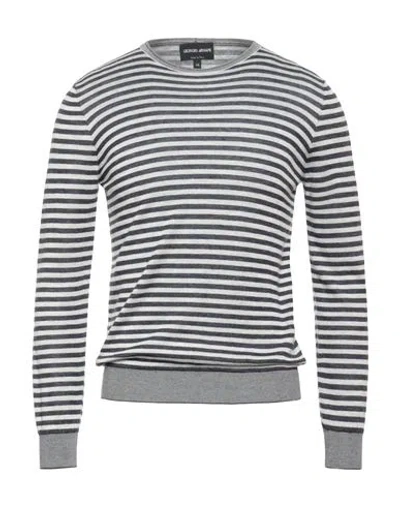Giorgio Armani Man Sweater Grey Size 46 Silk, Cashmere, Linen, Polyamide In Gray