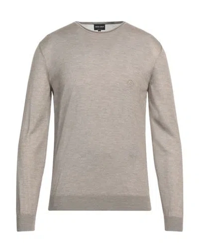 Giorgio Armani Man Sweater Khaki Size 42 Silk, Cashmere, Linen In Beige