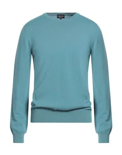 Giorgio Armani Man Sweater Light Blue Size 44 Cashmere