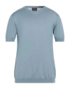 Giorgio Armani Man Sweater Light Blue Size 46 Silk, Cotton