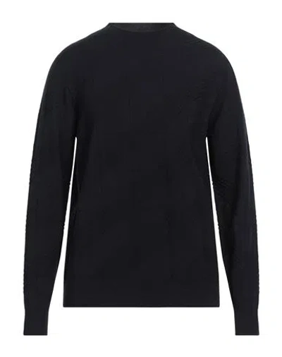Giorgio Armani Man Sweater Midnight Blue Size 40 Virgin Wool, Polyester In Blue