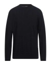 Giorgio Armani Man Sweater Midnight Blue Size 48 Virgin Wool, Polyester In Blue