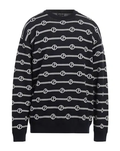 Giorgio Armani Man Sweater Midnight Blue Size Xl Virgin Wool