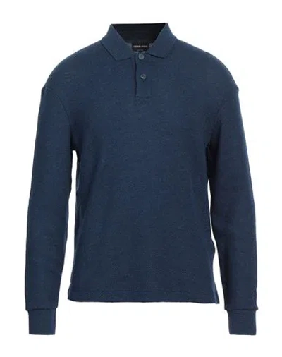 Giorgio Armani Man Sweater Navy Blue Size 40 Wool, Cotton