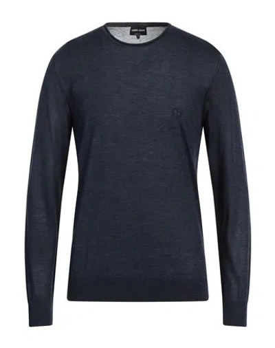 Giorgio Armani Man Sweater Navy Blue Size 42 Silk, Cashmere, Linen