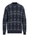 Giorgio Armani Man Sweater Navy Size 46 Virgin Wool In Navy Blue