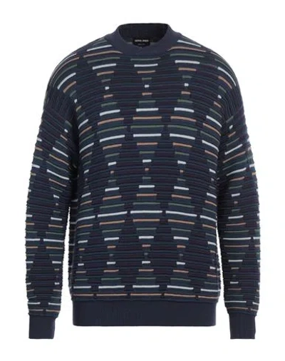 GIORGIO ARMANI GIORGIO ARMANI MAN SWEATER NAVY SIZE 46 VIRGIN WOOL