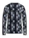 Giorgio Armani Man Sweater Navy Size 40 Cotton, Silk, Elastane In Navy