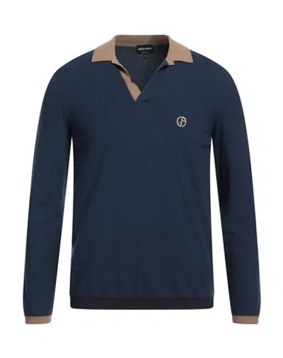 Giorgio Armani Man Sweater Navy Blue Size 44 Virgin Wool