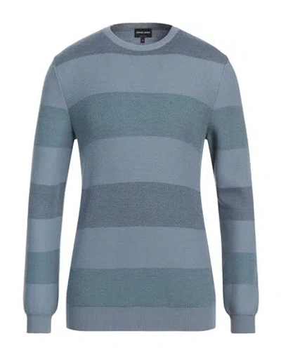 Giorgio Armani Man Sweater Pastel Blue Size 44 Virgin Wool