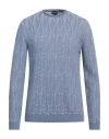 Giorgio Armani Man Sweater Pastel Blue Size 48 Cotton In Blue