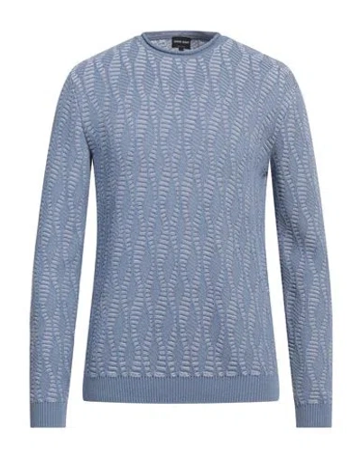 Giorgio Armani Man Sweater Pastel Blue Size 48 Cotton