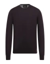 Giorgio Armani Man Sweater Plum Size 42 Virgin Wool In Purple