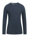 Giorgio Armani Man Sweater Slate Blue Size 44 Mohair Wool, Polyamide, Wool In Blue