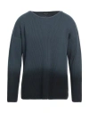 Giorgio Armani Man Sweater Slate Blue Size 46 Virgin Wool In Blue
