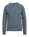 Giorgio Armani Man Sweater Slate Blue Size 48 Alpaca Wool, Wool, Polyamide In Blue