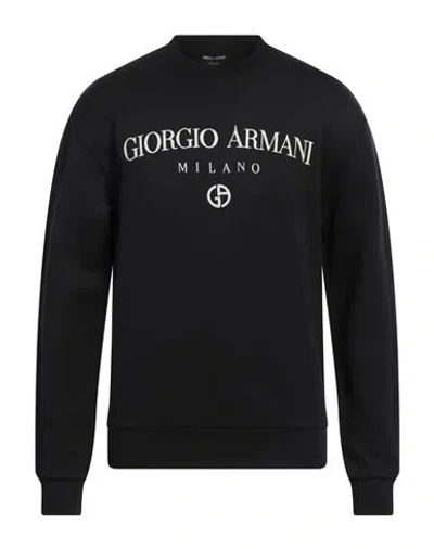 Giorgio Armani Man Sweatshirt Black Size Xl Polyamide, Modal