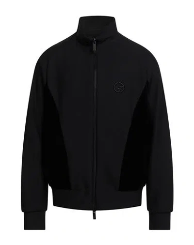 Giorgio Armani Man Sweatshirt Black Size Xl Polyamide, Elastane, Viscose, Cupro