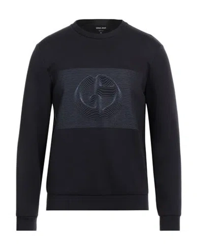 Giorgio Armani Man Sweatshirt Midnight Blue Size 38 Cotton, Polyamide, Viscose