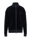 Giorgio Armani Man Sweatshirt Midnight Blue Size 46 Polyester, Elastane In Black