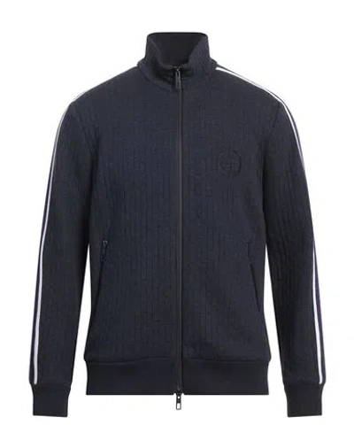 Giorgio Armani Man Sweatshirt Navy Size 48 Cotton, Polyamide, Cashmere