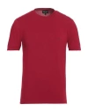 Giorgio Armani Man T-shirt Brick Red Size 38 Viscose, Elastane