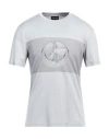 Giorgio Armani Man T-shirt Light Grey Size 42 Cotton, Viscose