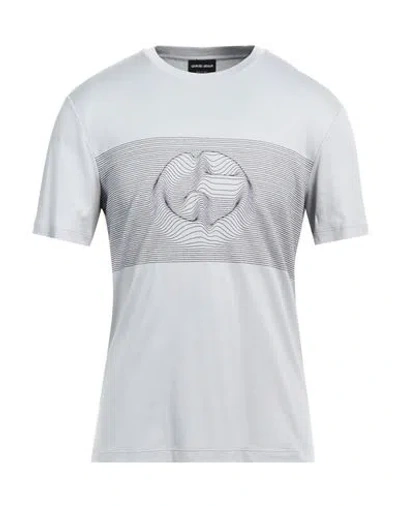 Giorgio Armani Man T-shirt Light Grey Size 44 Cotton, Viscose