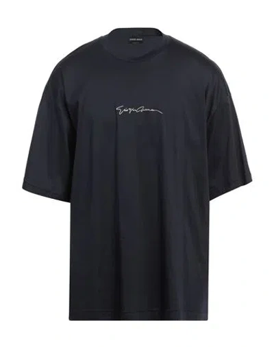 Giorgio Armani Man T-shirt Midnight Blue Size 46 Cotton